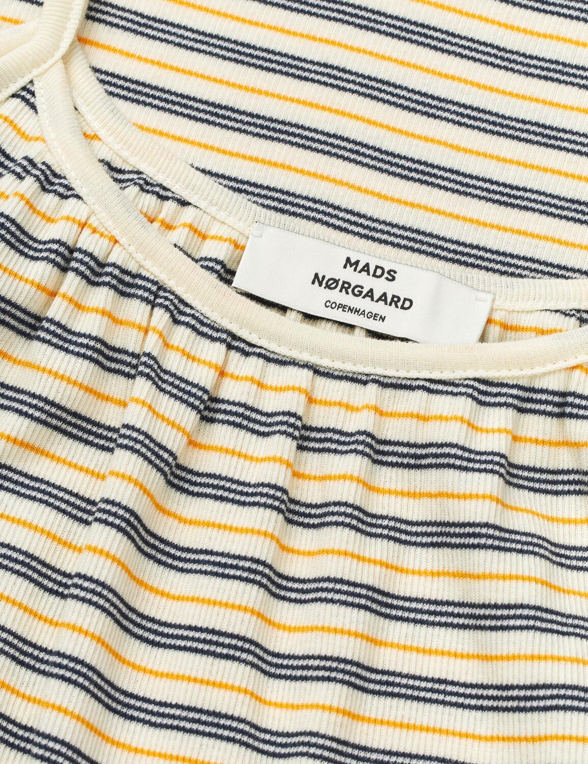 2X2 Cotton Stripe Stine kjole - Vanilla Ice/Sky Captain/Zinnia